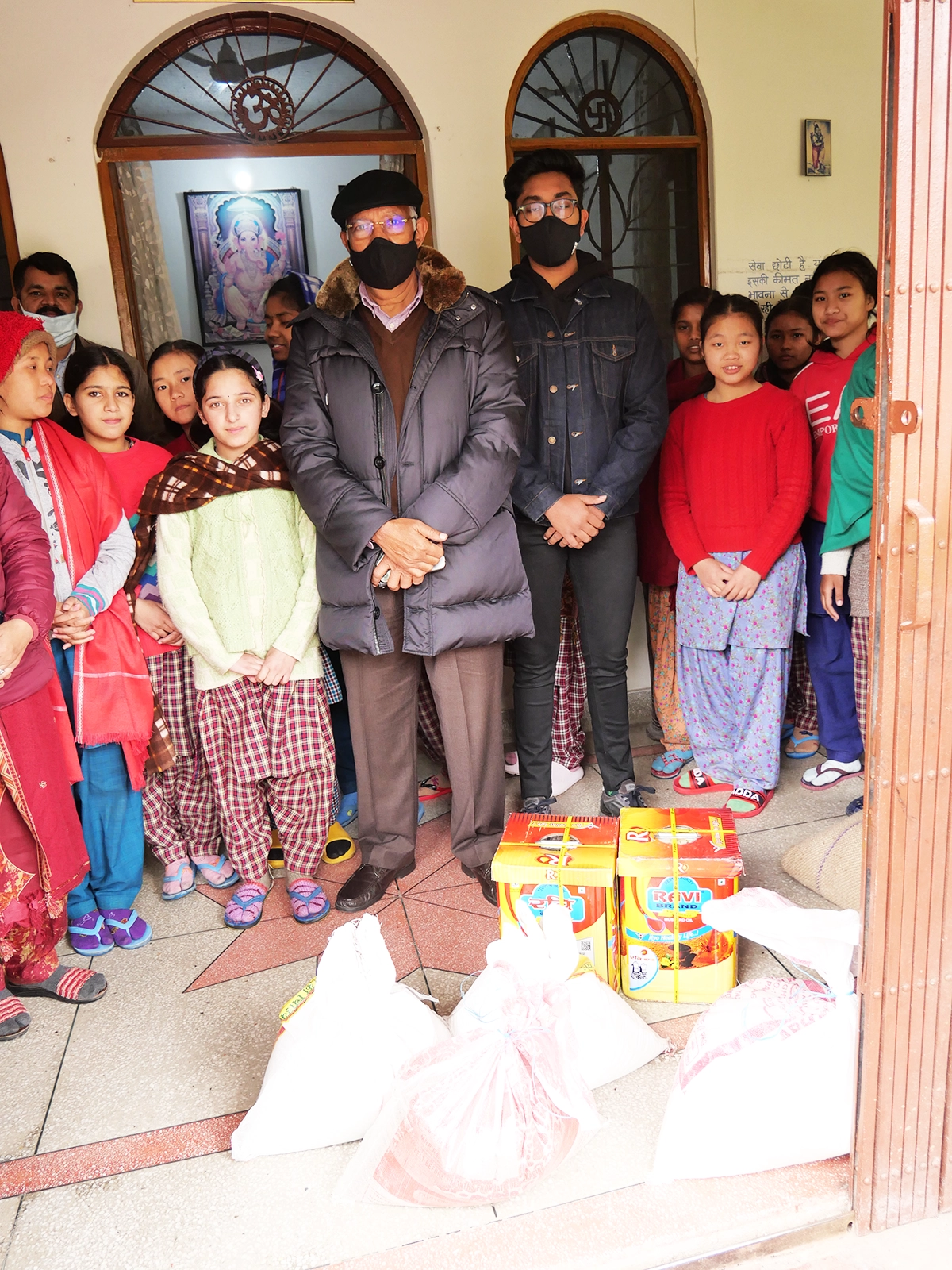 Ration donation at Kusth Rogi Niwas Ashram